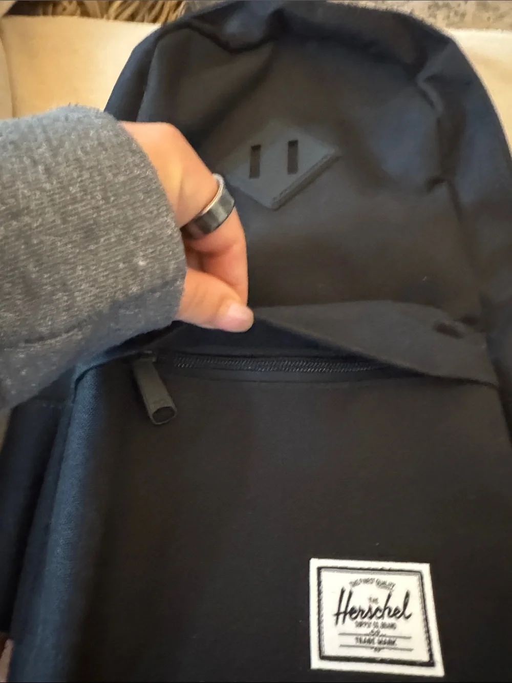 Herschel Supply Company Black Backpack with Brown Base Heritage Shoulder Bag 8L